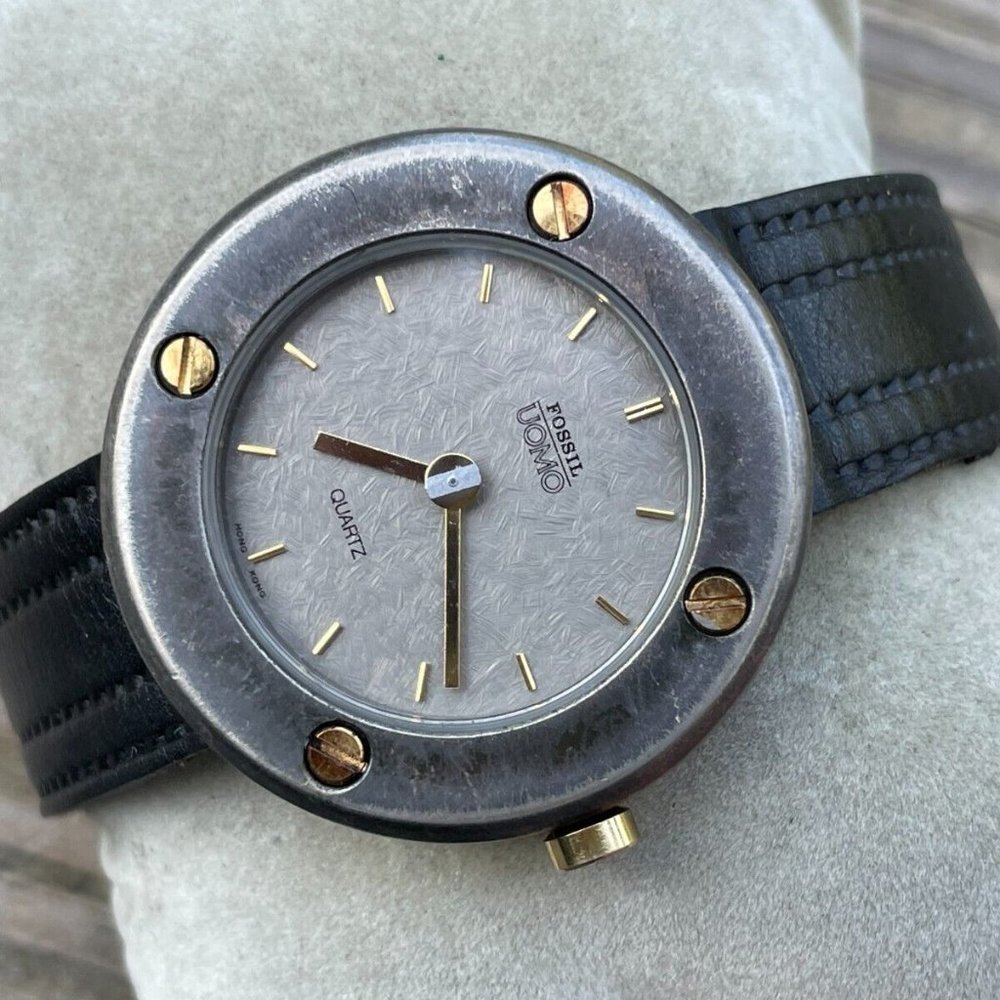 Fossil Men Wrist Watch Analog Black Leather Band Vintage Watch - Picture 10 of 10